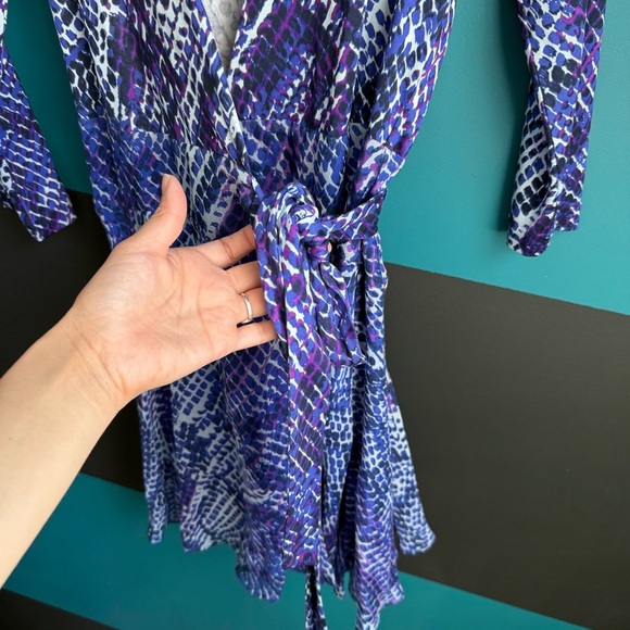 Diane Von Furstenberg Blue and Purple Long Sleeve Dress - Picture 5 of 15